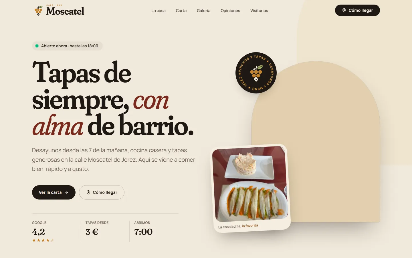 Trabajo hecho para Café Bar Moscatel